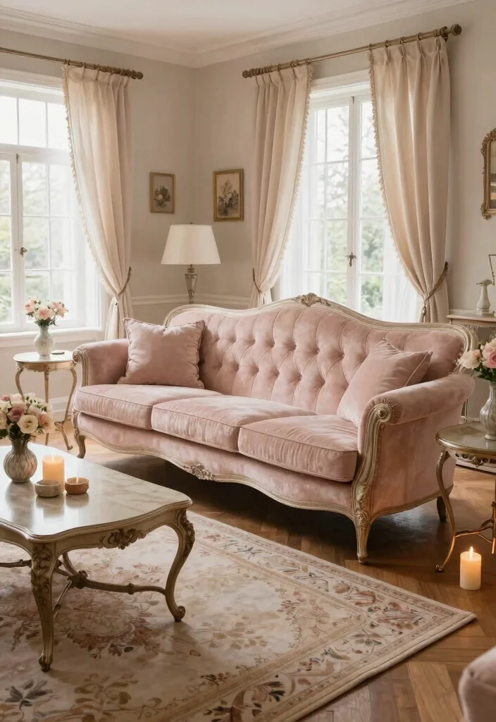 26 Luxury Sectional Sofa Ideas That Feel Like 5-Star Living - 18. Romantic French Flair 1