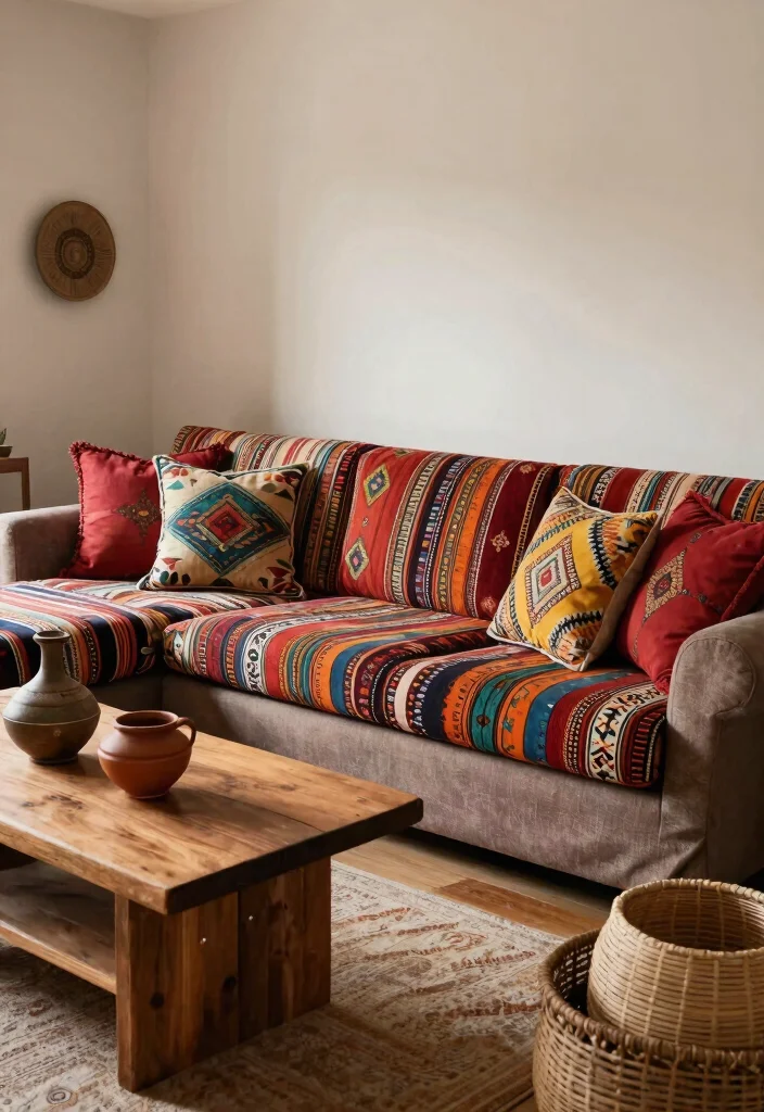 26 Luxury Sectional Sofa Ideas That Feel Like 5-Star Living - 20. Ethnic Patterns and Textiles 1