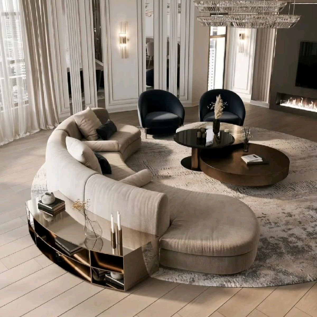 26 Luxury Sectional Sofa Ideas That Feel Like 5-Star Living - 22. Curved Sectional Comfort 1