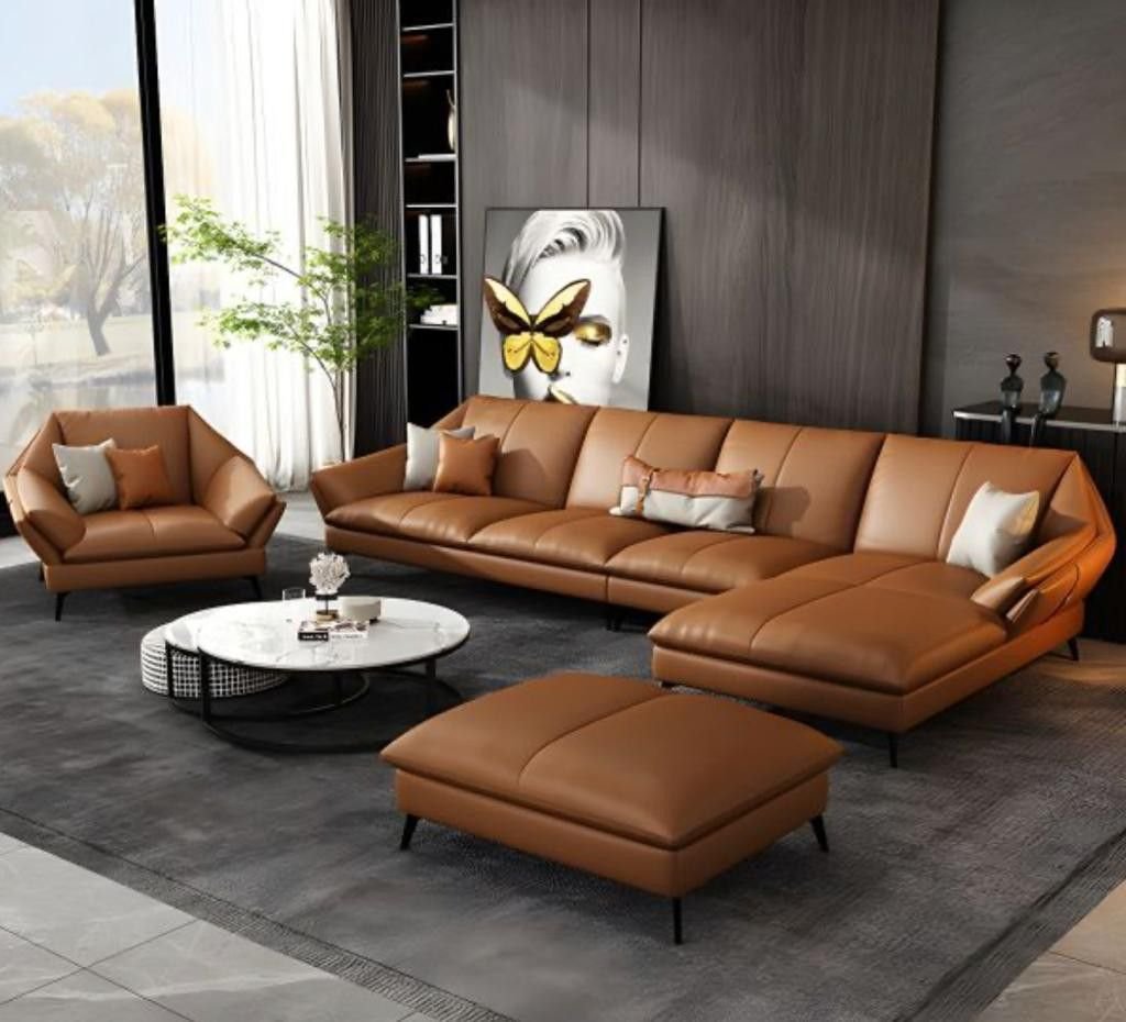 26 Luxury Sectional Sofa Ideas That Feel Like 5-Star Living - 4. Timeless Leather Luxury 1