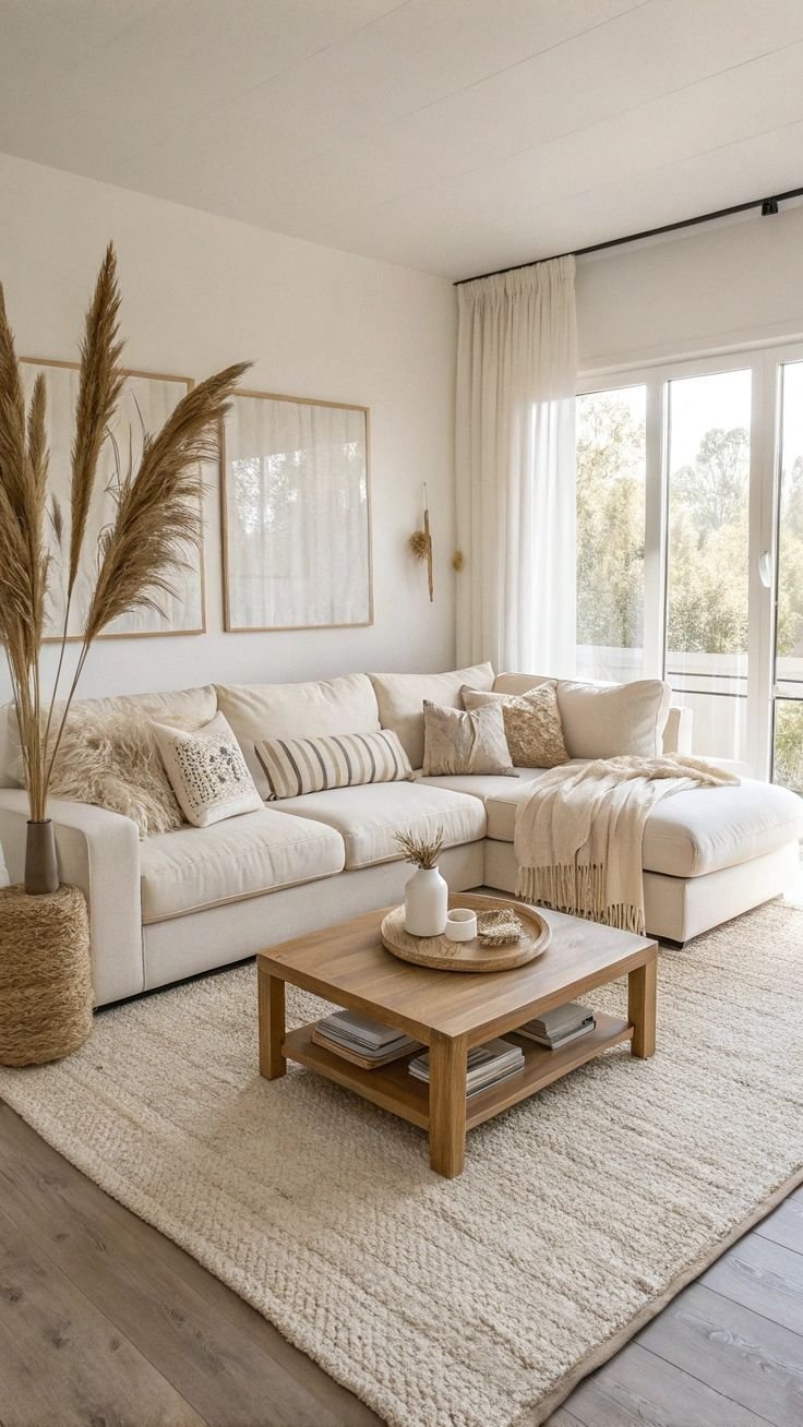 26 Neutral Tone Sectional Sofas for a Timeless Living Room - 1. Plush Beige Comfort 1
