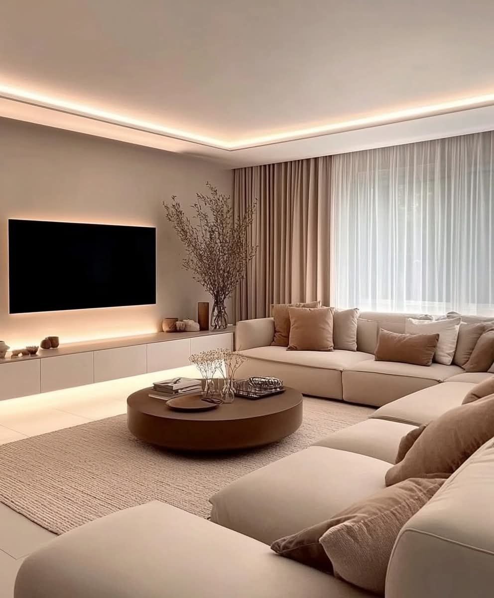 26 Neutral Tone Sectional Sofas for a Timeless Living Room - 13. Bold Beige Textures 1