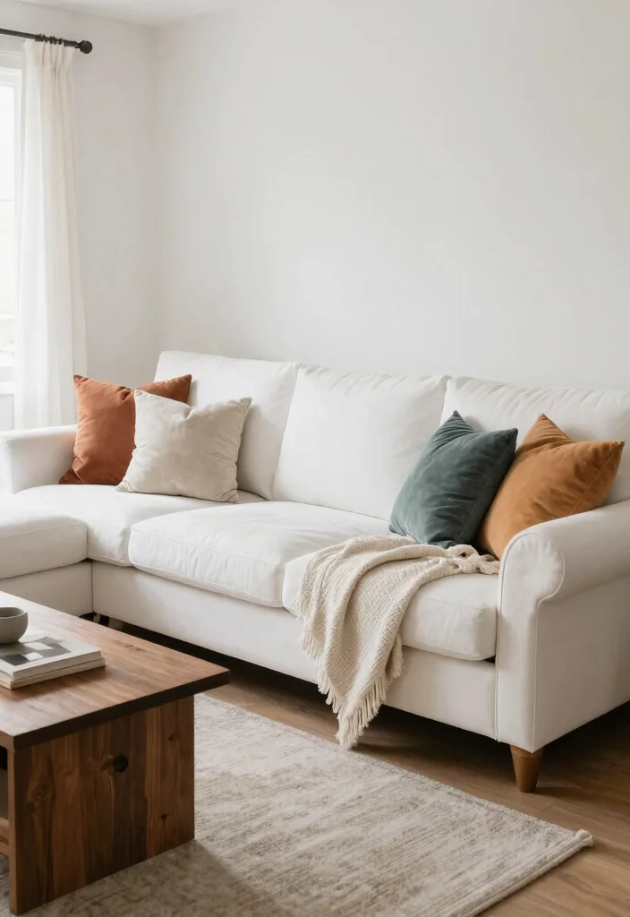26 Neutral Tone Sectional Sofas for a Timeless Living Room - 17. White Sofa for Classic Coolness 1
