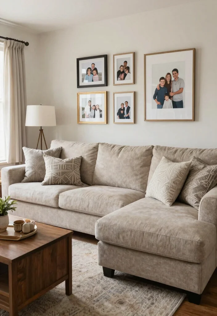 26 Neutral Tone Sectional Sofas for a Timeless Living Room - 26. Personal Touches in Decor 1