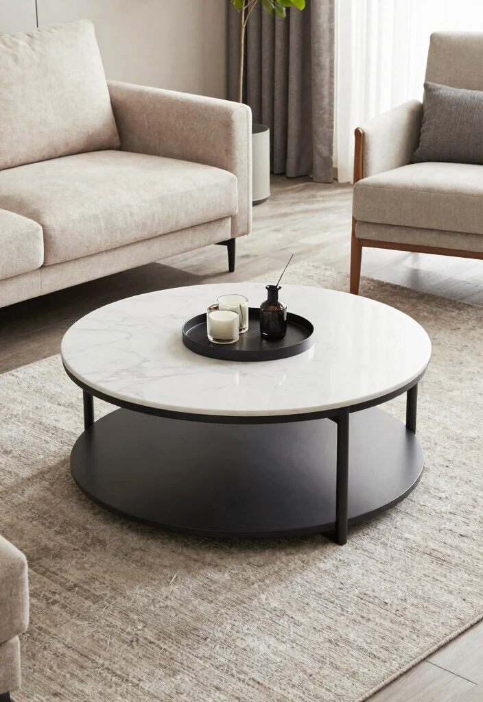 26 Round Coffee Table Ideas to Soften Your Living Room - 25. Multi-Functional Designs 1