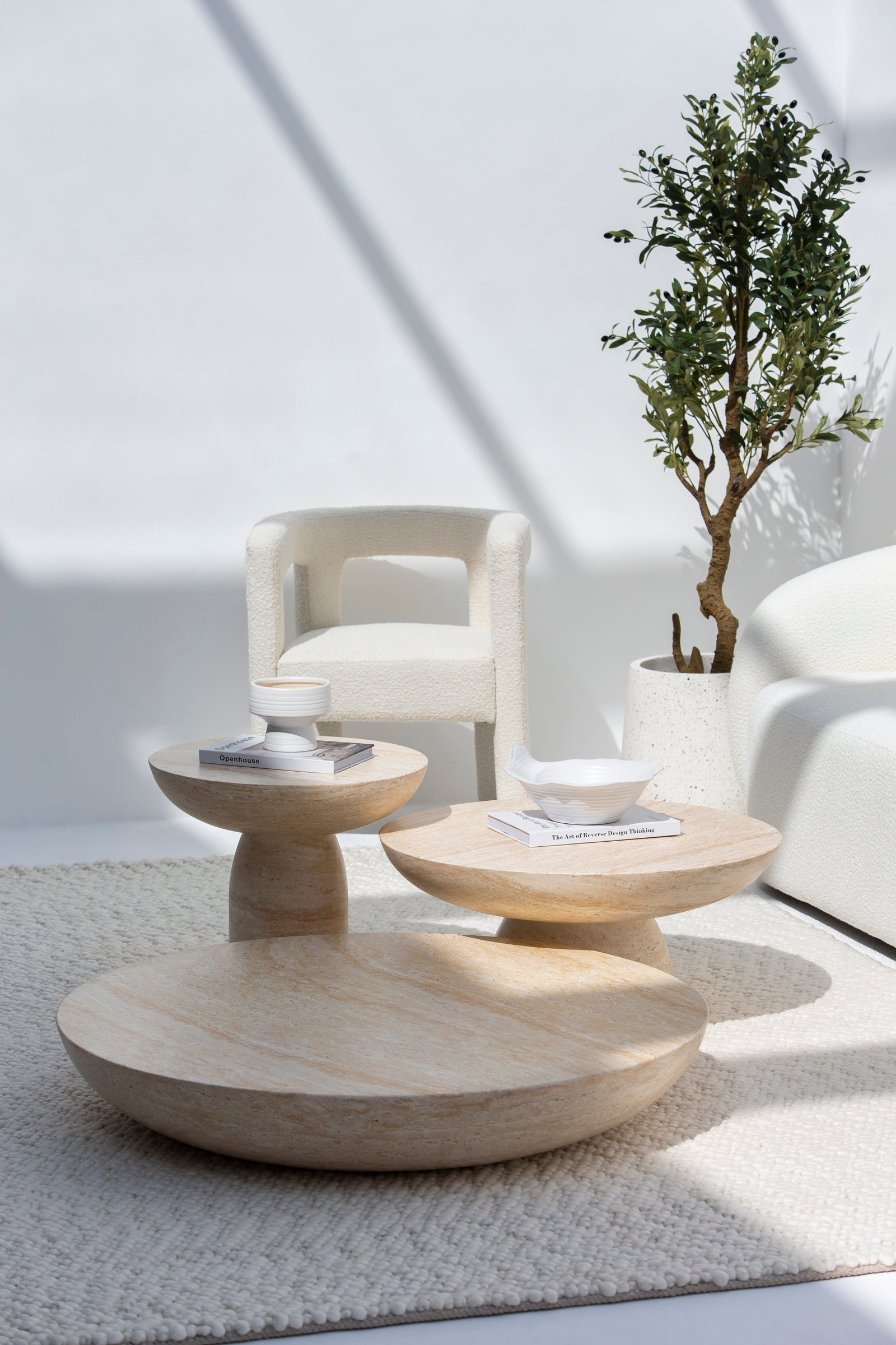 26 Round Coffee Table Ideas to Soften Your Living Room - 8. Textured Fabrics 1