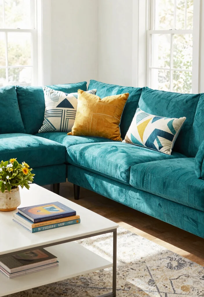 26 Sectionals for Small Spaces That Actually Fit and Wow - 10. Colorful Accents 1
