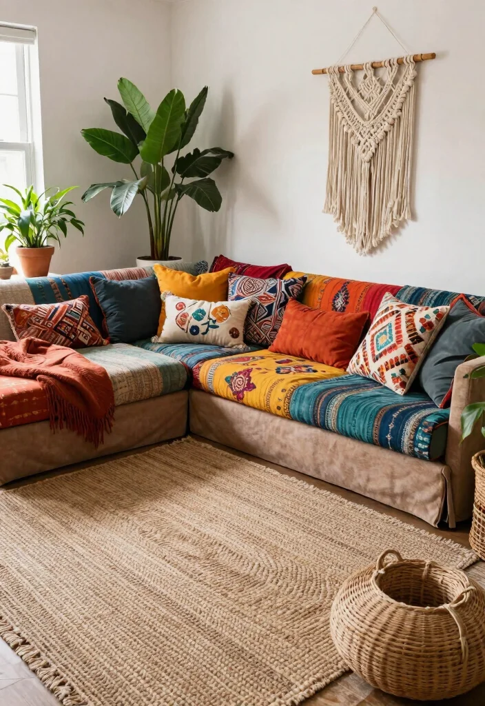 26 Sectionals for Small Spaces That Actually Fit and Wow - 14. Bohemian Charm 1