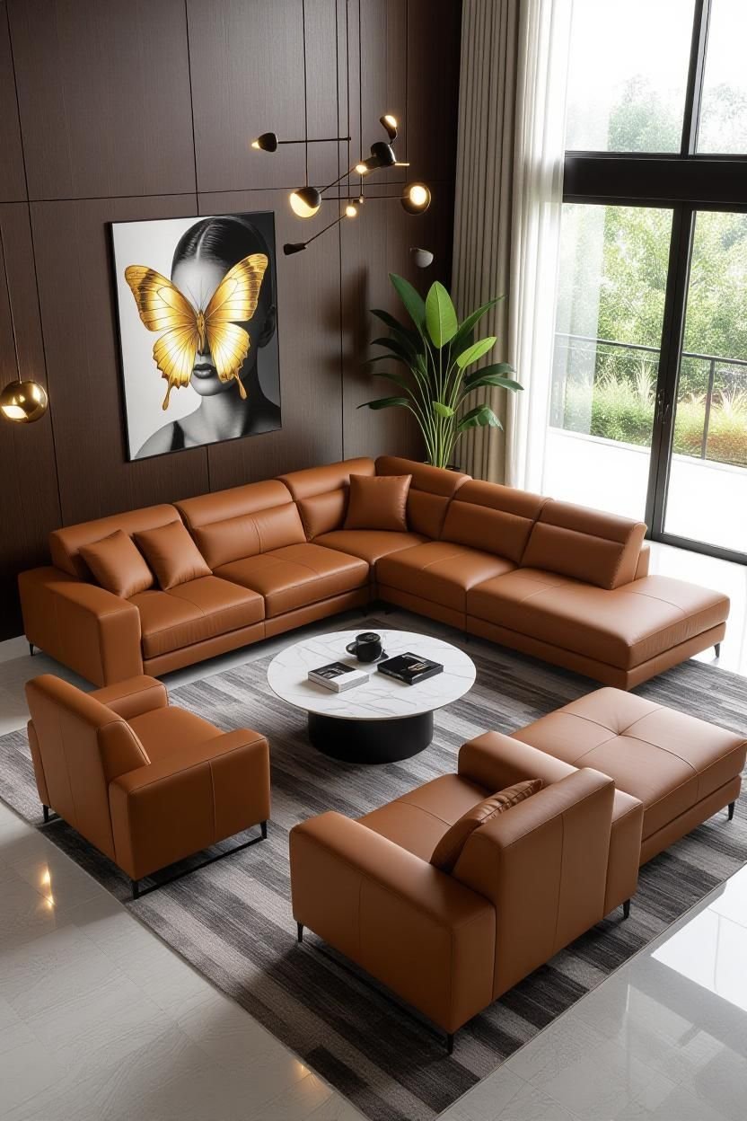 26 Sectionals for Small Spaces That Actually Fit and Wow - 17. Sleek Leather Options 1