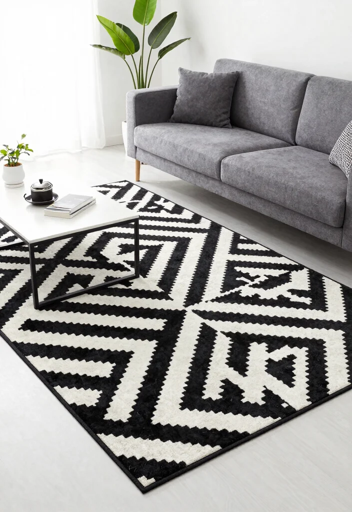 27 Best 8x10 Rugs for Every Living Room Style - 15. Geometric Shapes for a Modern Twist 1