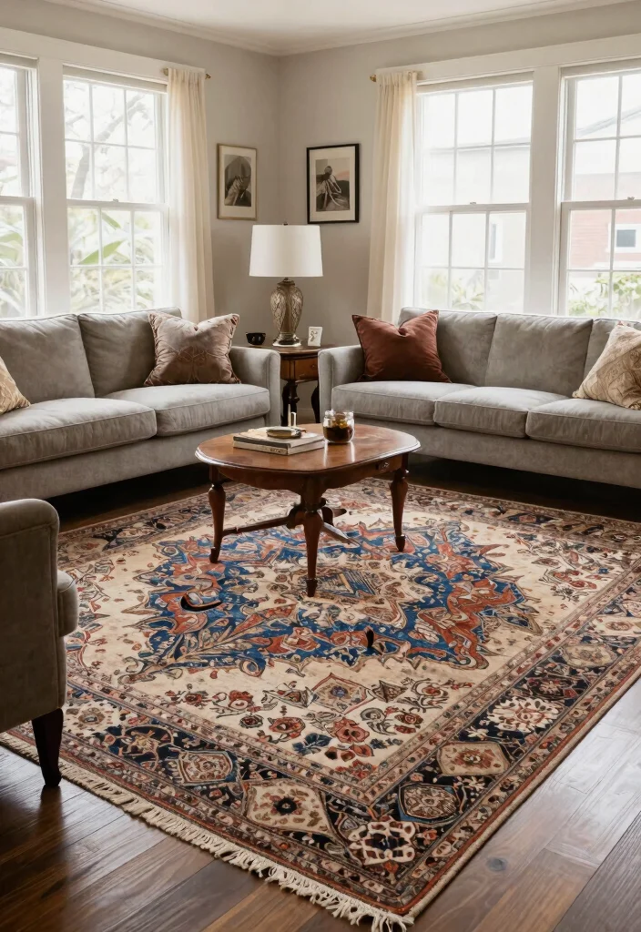 27 Best 8x10 Rugs for Every Living Room Style - 27. Vintage Style Reimagined for Modern Living 1