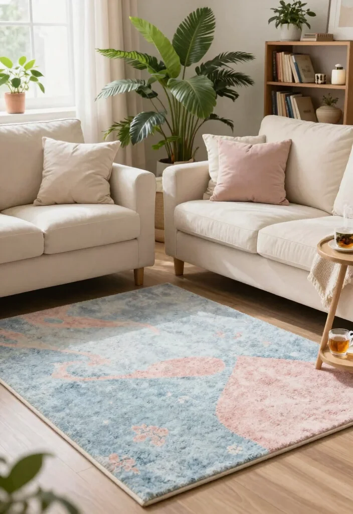 27 Best 8x10 Rugs for Every Living Room Style - 3. Soft Pastels for a Calming Effect 1