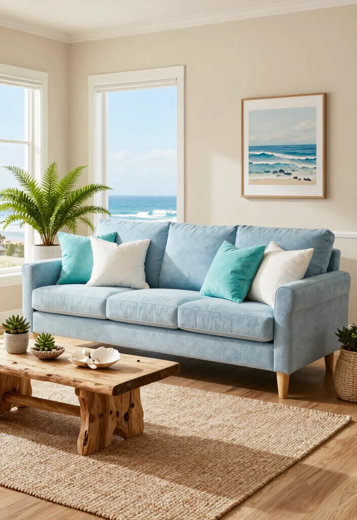 27 Blue Sofas Living Room Ideas That Steal the Show - 1. The Coastal Escape 1