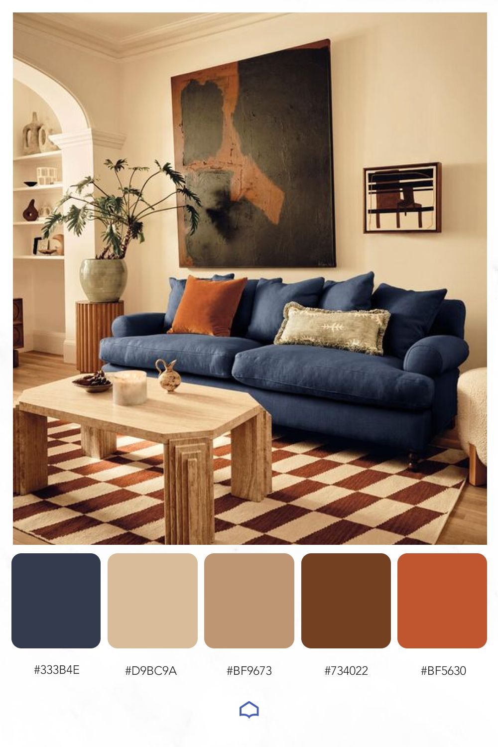 27 Blue Sofas Living Room Ideas That Steal the Show - 17. Farmhouse Cozy 1