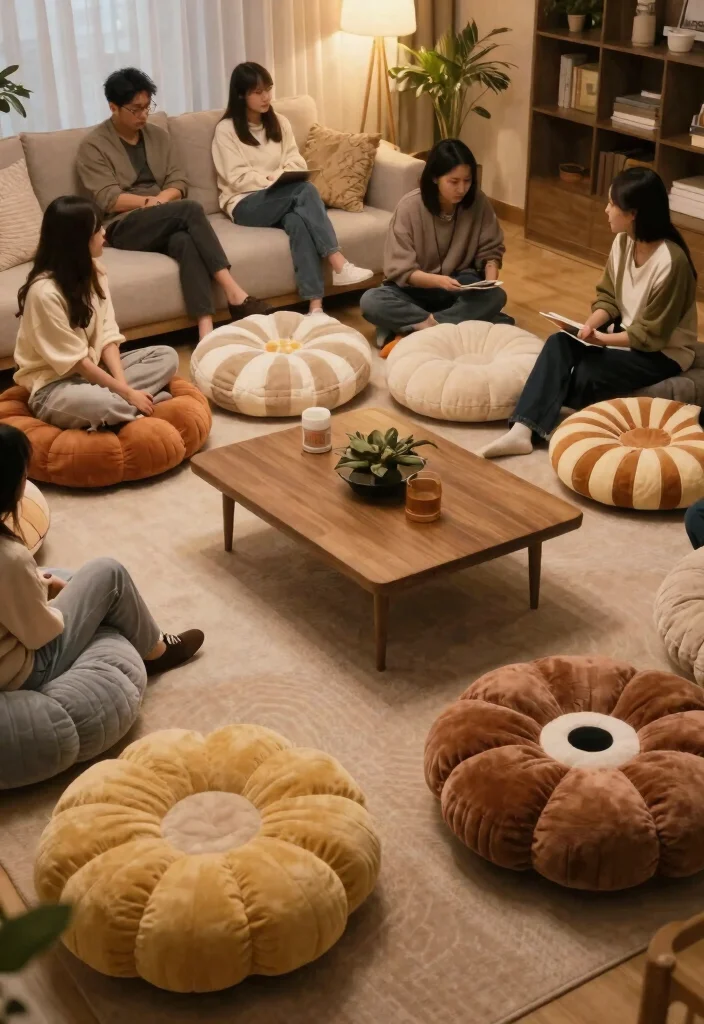 27 Comfort Furniture Picks for a Cozy Living Room - 21. Plush Floor Cushions 1
