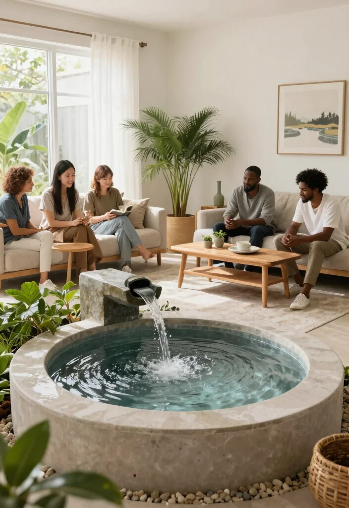 27 Contemporary Furniture Living Room Ideas for 2025 - 20. Incorporating Water Features 1