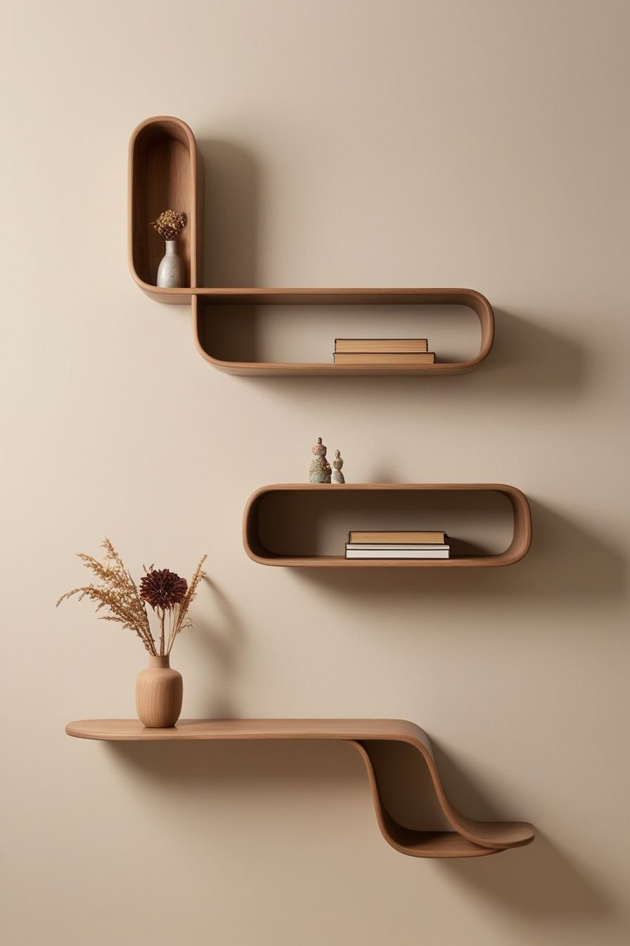 27 Contemporary Furniture Living Room Ideas for 2025 - 27. Creative Wall Shelving Solutions 1