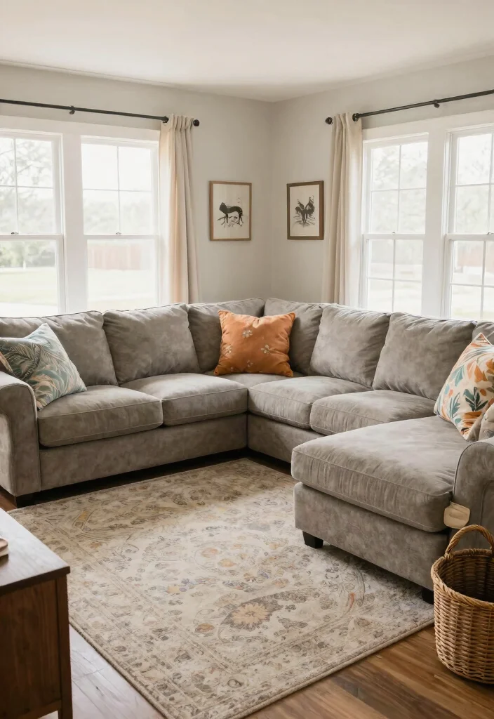 27 Farmhouse Modular Sectional Sofa Ideas to Copy Now - 17. Family-Friendly Styling Tips 1