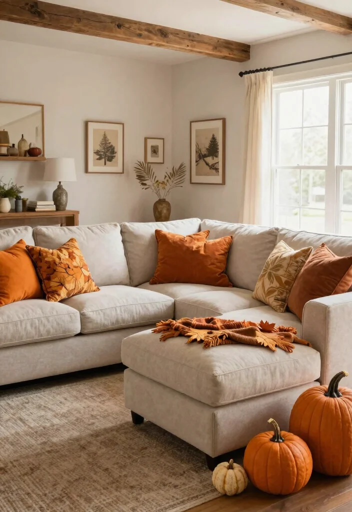 27 Farmhouse Modular Sectional Sofa Ideas to Copy Now - 9. Seasonal Styling Ideas 1