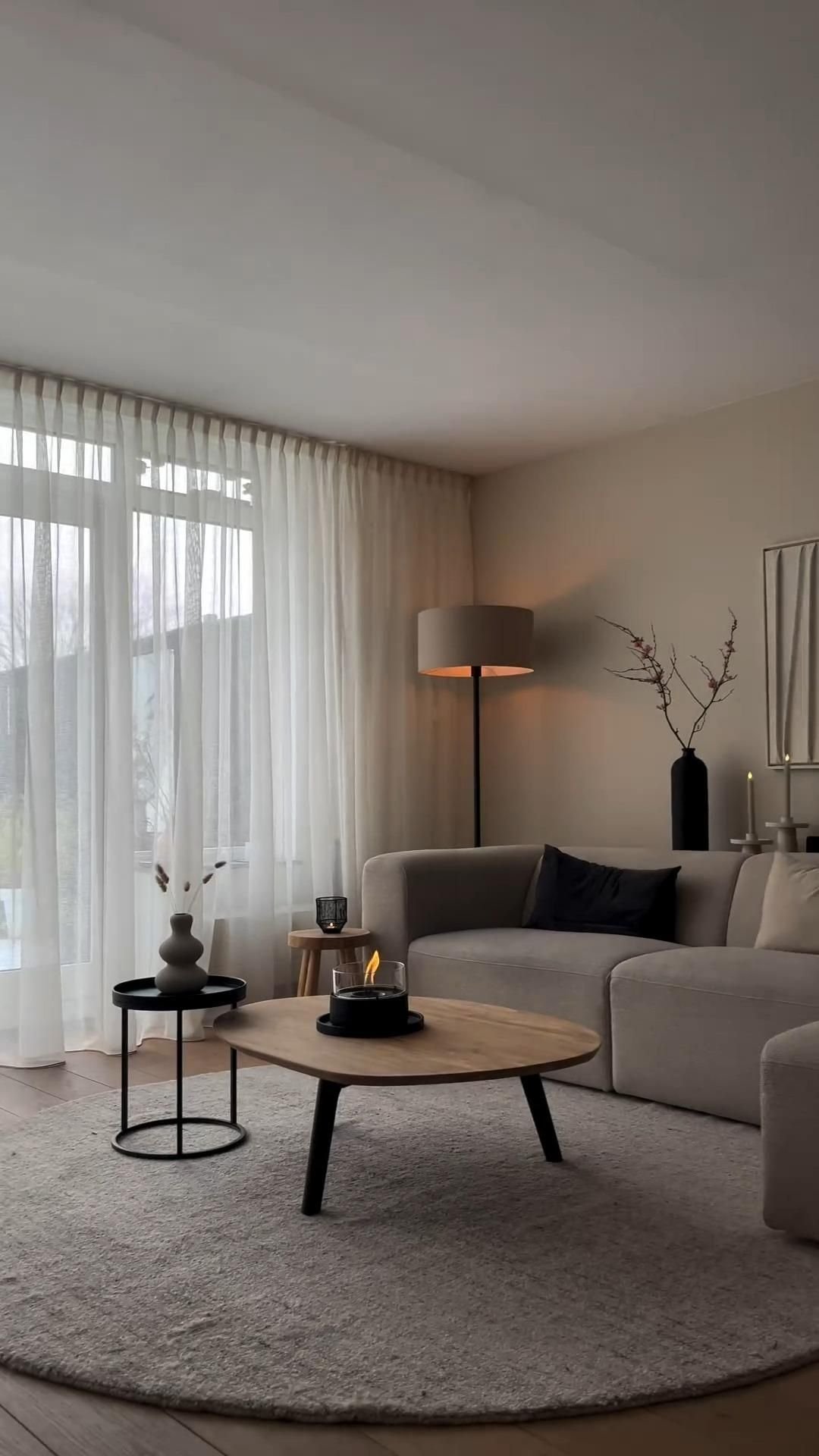 27 Grey Modern Couch Ideas for a Sleek Living Room - 17. Natural Elements Integration 1