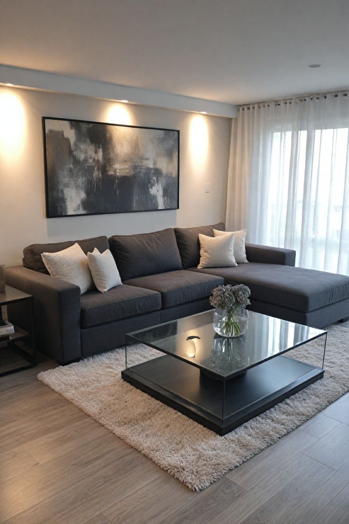 27 Grey Modern Couch Ideas for a Sleek Living Room - 25. Cozy Gathering Space 1