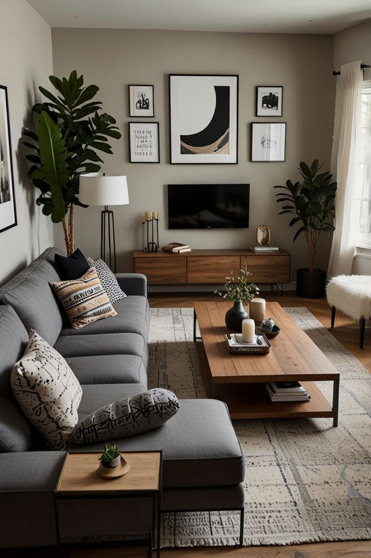27 Grey Modern Couch Ideas for a Sleek Living Room - 4. Open Concept Integration 1