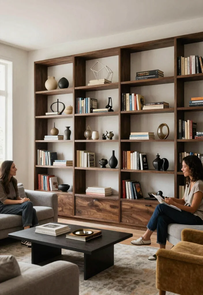 27 Large Living Room Bookshelf Ideas for Book Lovers - 14. Decorative Dividers with Books 1