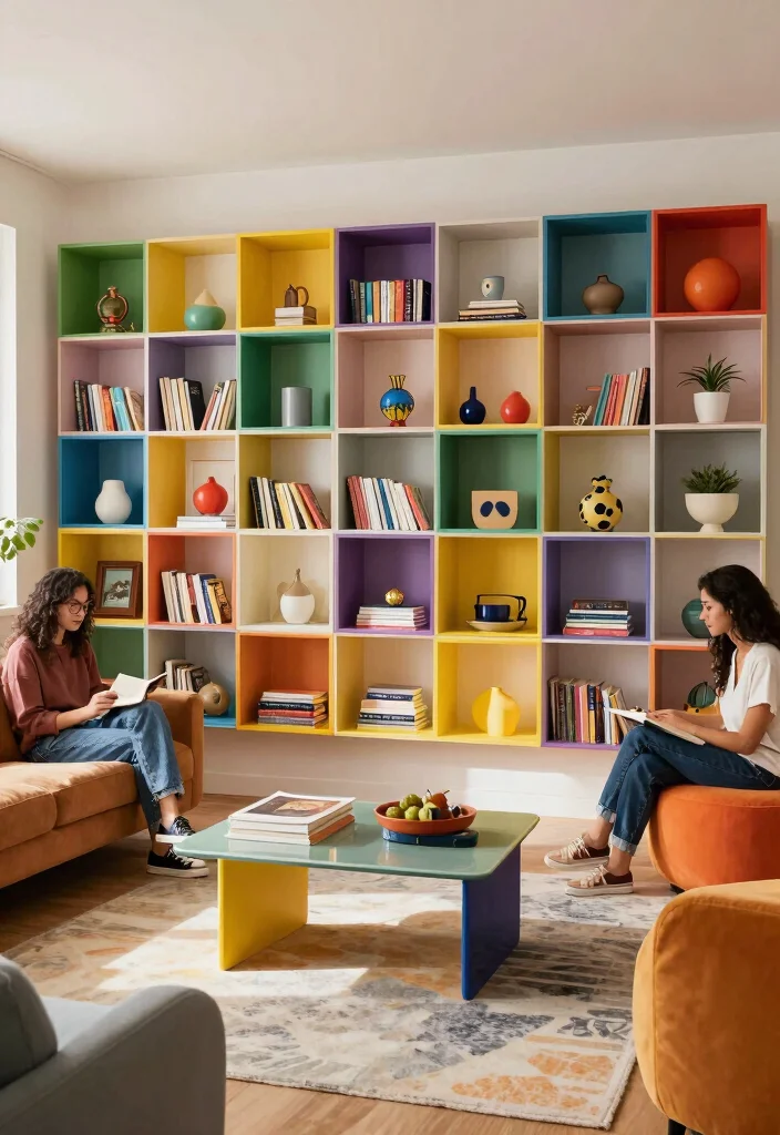 27 Large Living Room Bookshelf Ideas for Book Lovers - 15. Modular Cube Shelving 1