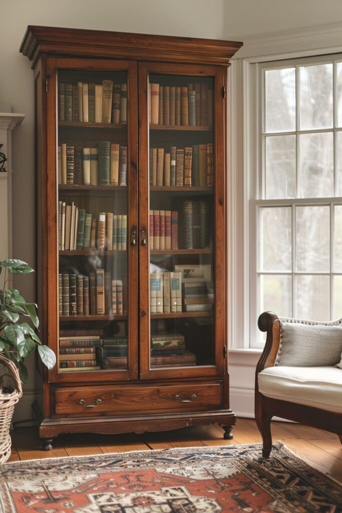 27 Large Living Room Bookshelf Ideas for Book Lovers - 16. Vintage Suitcase Bookshelves 1