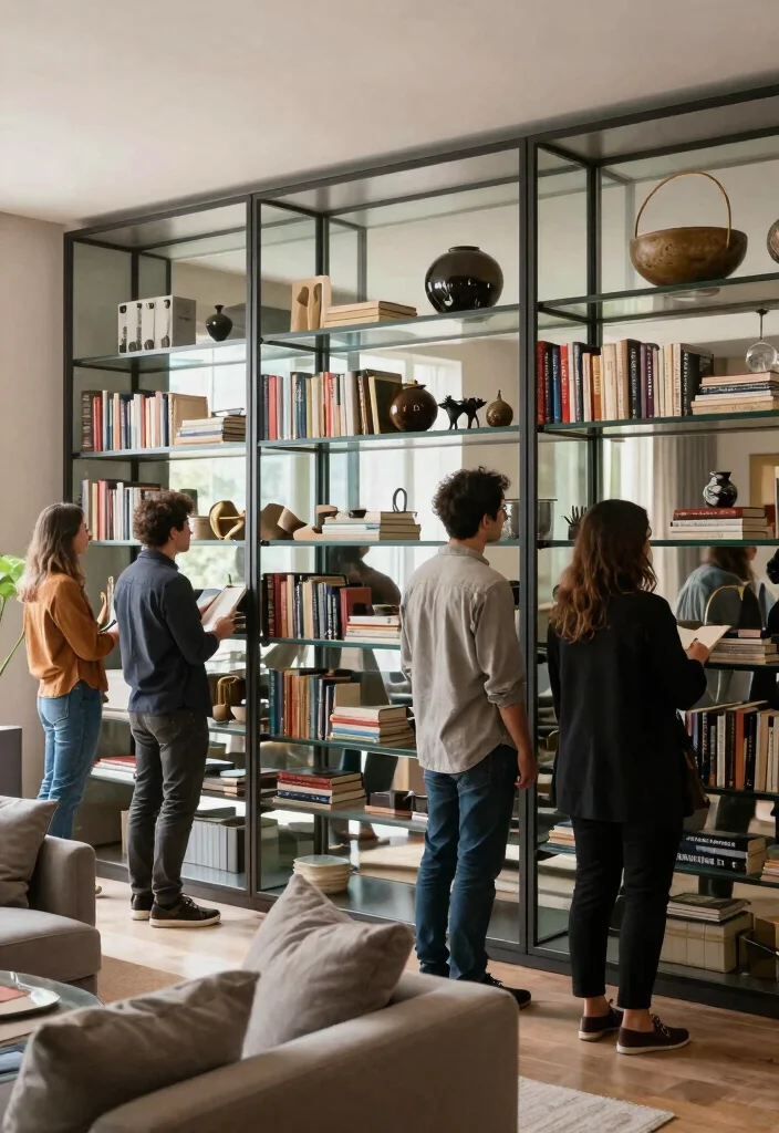 27 Large Living Room Bookshelf Ideas for Book Lovers - 19. Elegant Glass-Fronted Bookshelves 1