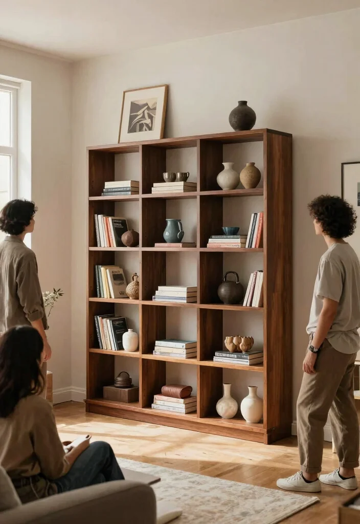 27 Large Living Room Bookshelf Ideas for Book Lovers - 9. Statement Piece Shelves 1