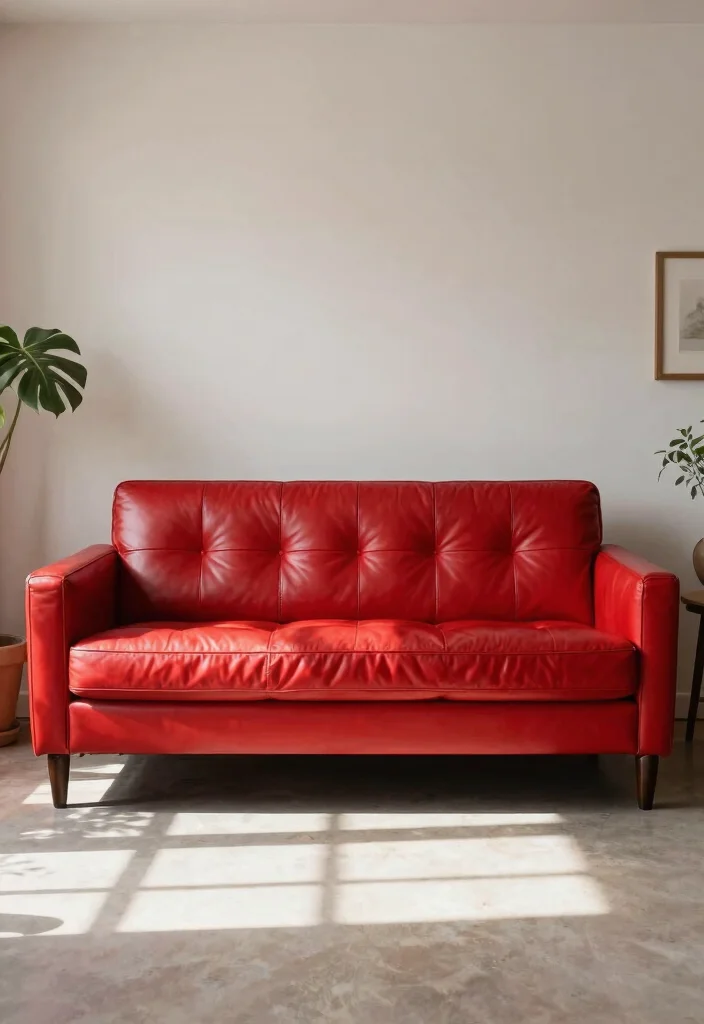 27 Leather Couches Living Room Ideas for Every Aesthetic - 19. Bright and Bold: Statement Leather Colors 1