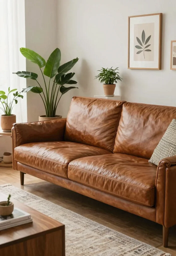 27 Leather Couches Living Room Ideas for Every Aesthetic - 22. Sustainable Living: Eco-Friendly Leather Choices 1