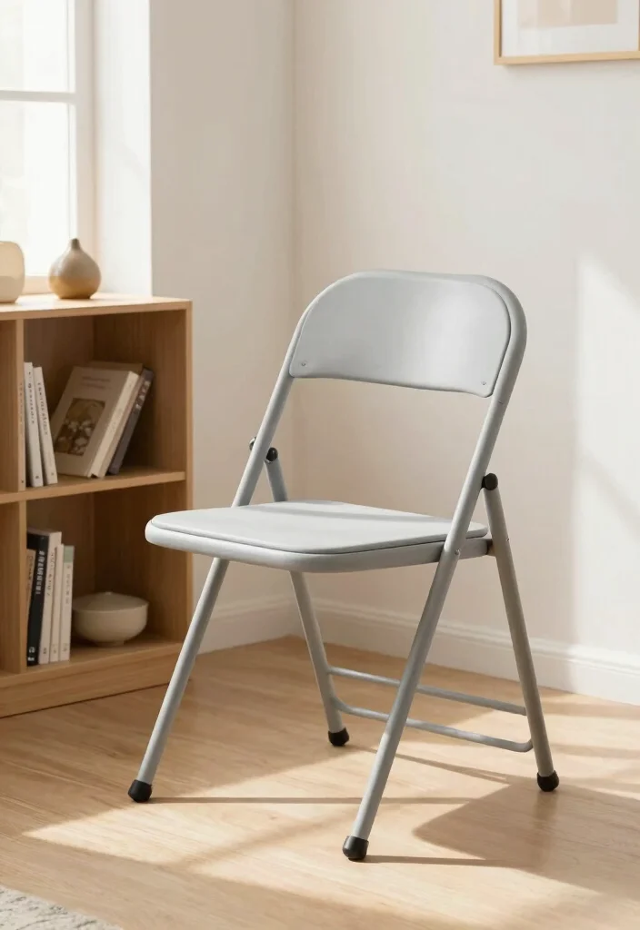 27 Light Grey Chairs for a Calm - 11. Minimalist Folding Chair 1