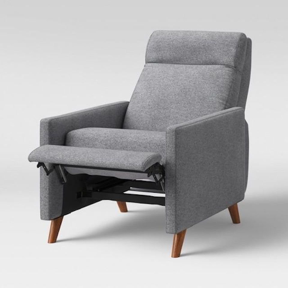 27 Light Grey Chairs for a Calm - 18. Minimalist Recliner 1