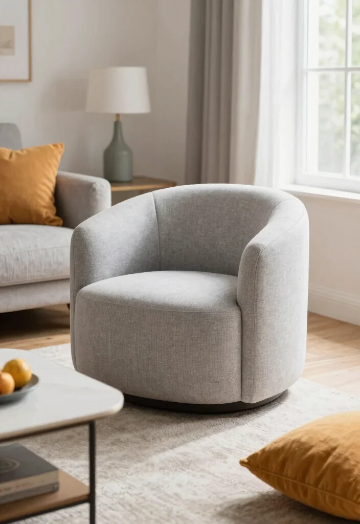 27 Light Grey Chairs for a Calm - 20. Compact Barrel Chair 1
