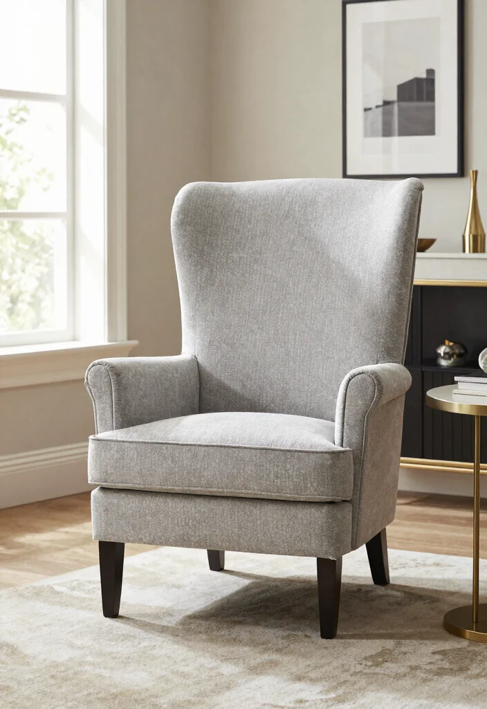 27 Light Grey Chairs for a Calm - 22. Sturdy High-Back Chair 1