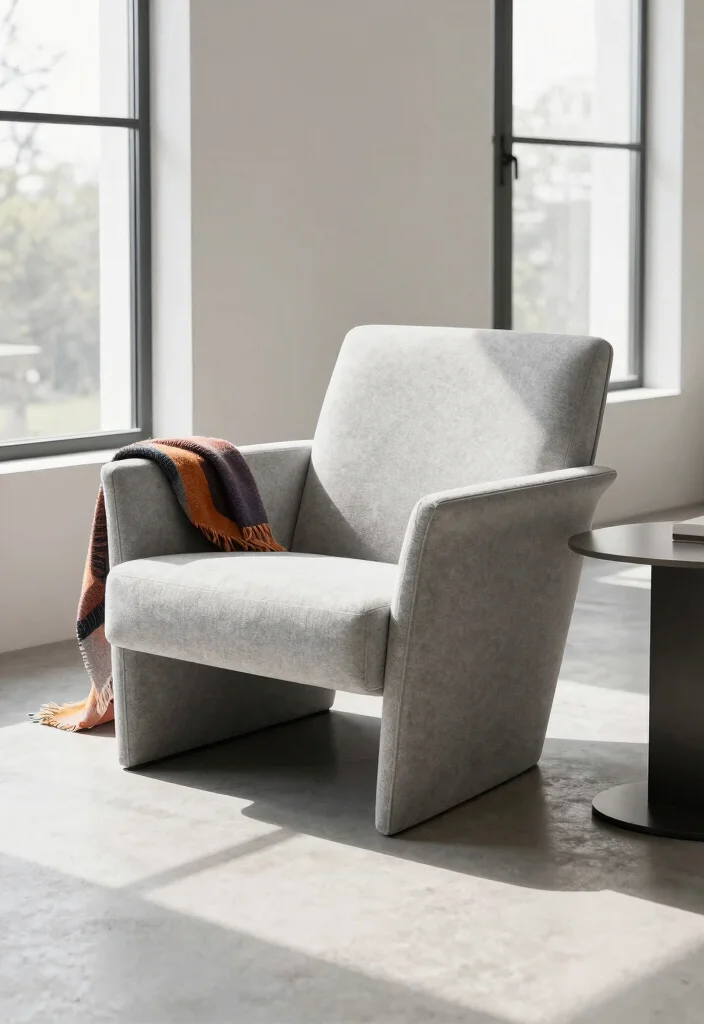 27 Light Grey Chairs for a Calm - 5. Angular Lounge Chair 1