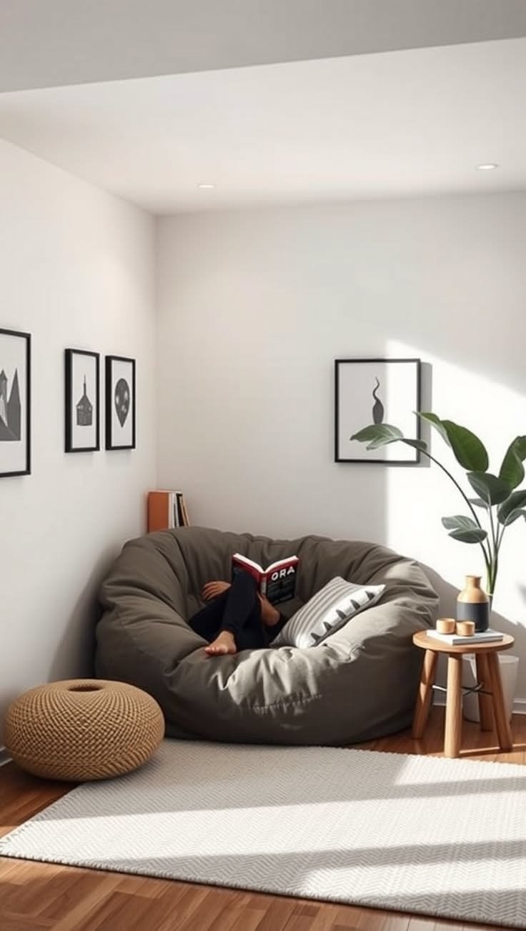 27 Light Grey Chairs for a Calm - 6. Cozy Bean Bag Chair 1