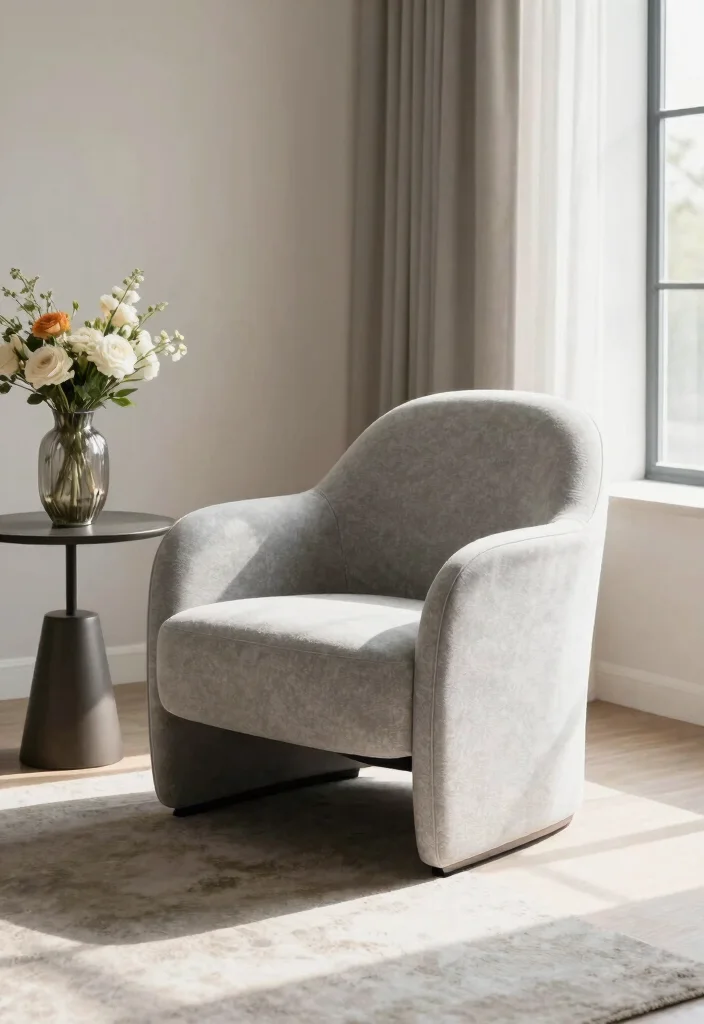 27 Light Grey Chairs for a Calm - 8. Chic Accent Chair 1