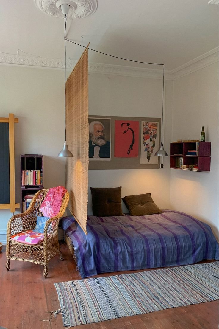 27 Living Room Divider Ideas to Define Your Open Space - 10. Textile Dividers for Color and Comfort 1