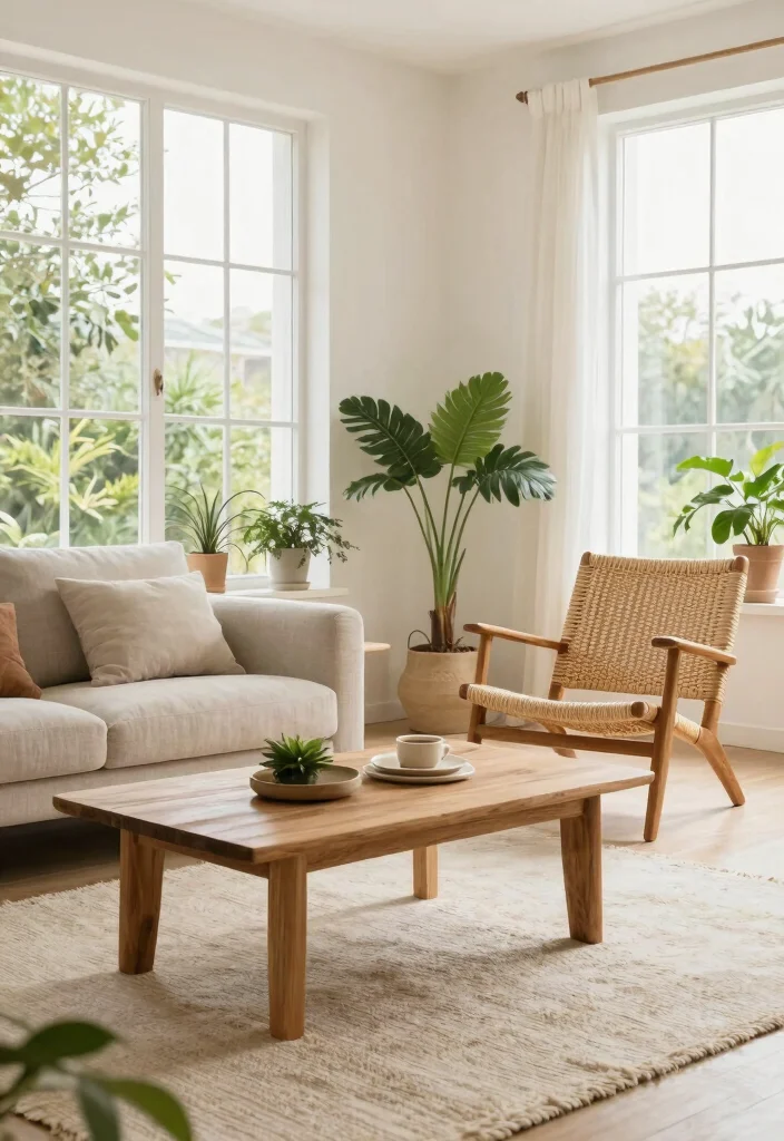 27 Living Room Furniture Sets That Are Totally Styled Out - 10. Natural Elements Integration 1
