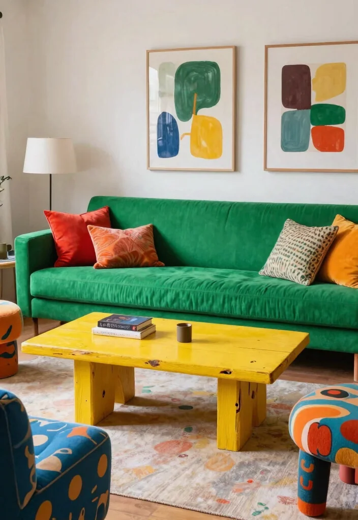 27 Living Room Furniture Sets That Are Totally Styled Out - 3. The Playful Pop of Color 1