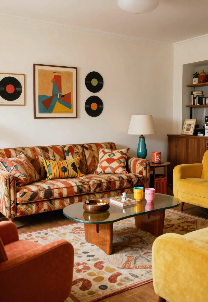 27 Living Room Furniture Sets That Are Totally Styled Out - 7. The Retro Revival 1