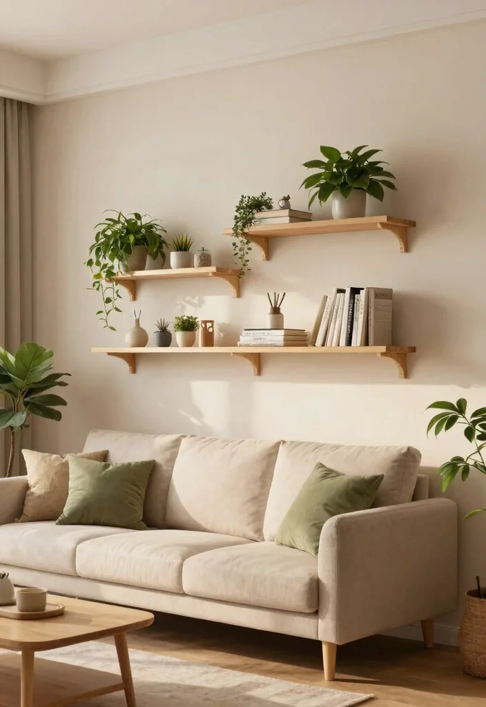27 Living Room Wall Unit Ideas for Style and Storage - 1. Floating Wall Units for an Airy Feel 1