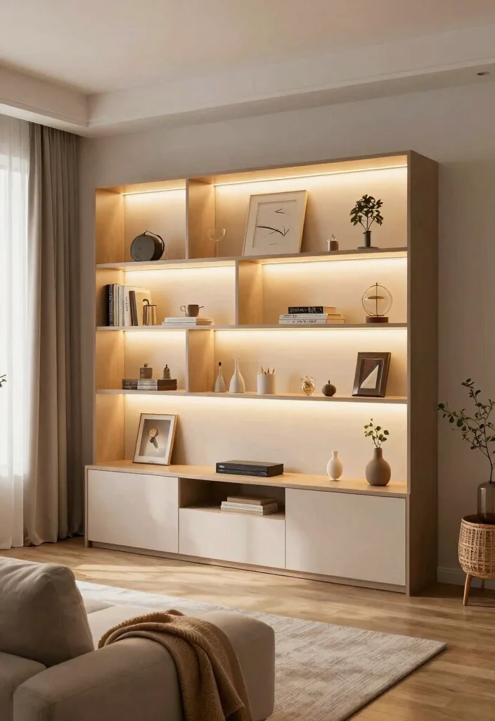 27 Living Room Wall Unit Ideas for Style and Storage - 14. Wall Units with Integrated Lighting 1