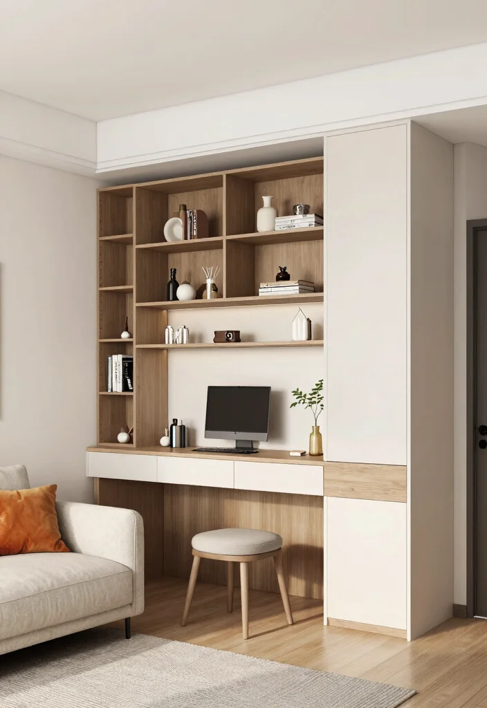 27 Living Room Wall Unit Ideas for Style and Storage - 15. Wall Units with Built-in Desks 1