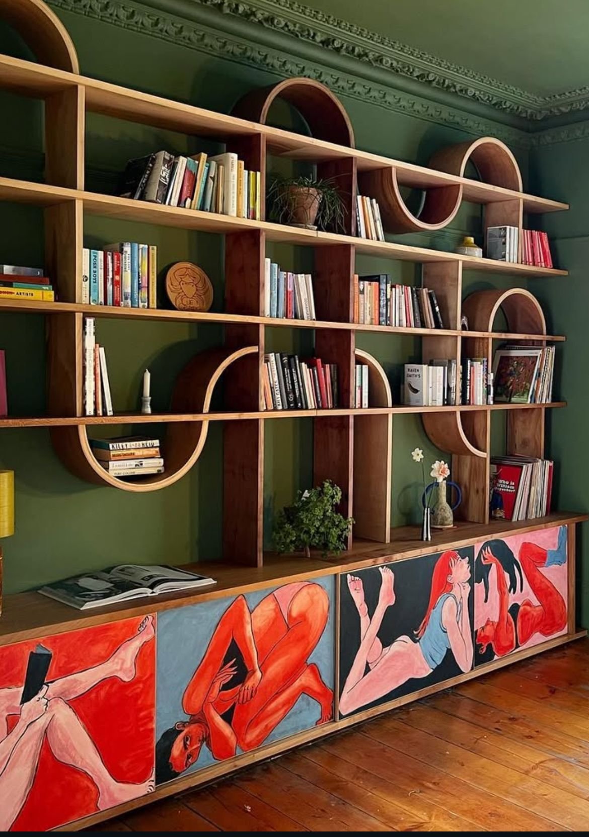 27 Living Room Wall Unit Ideas for Style and Storage - 25. Wall Units with Vintage Finishes 1