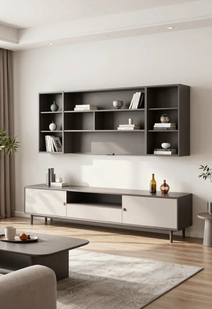 27 Living Room Wall Unit Ideas for Style and Storage - 7. Multi-functional Wall Units 1