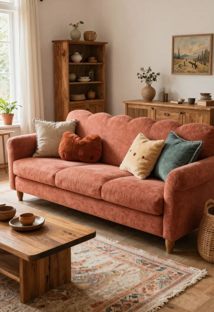 27 Mediterranean Sofa Ideas for a Warm - 15. Scalloped Sofa for a Touch of Whimsy 1
